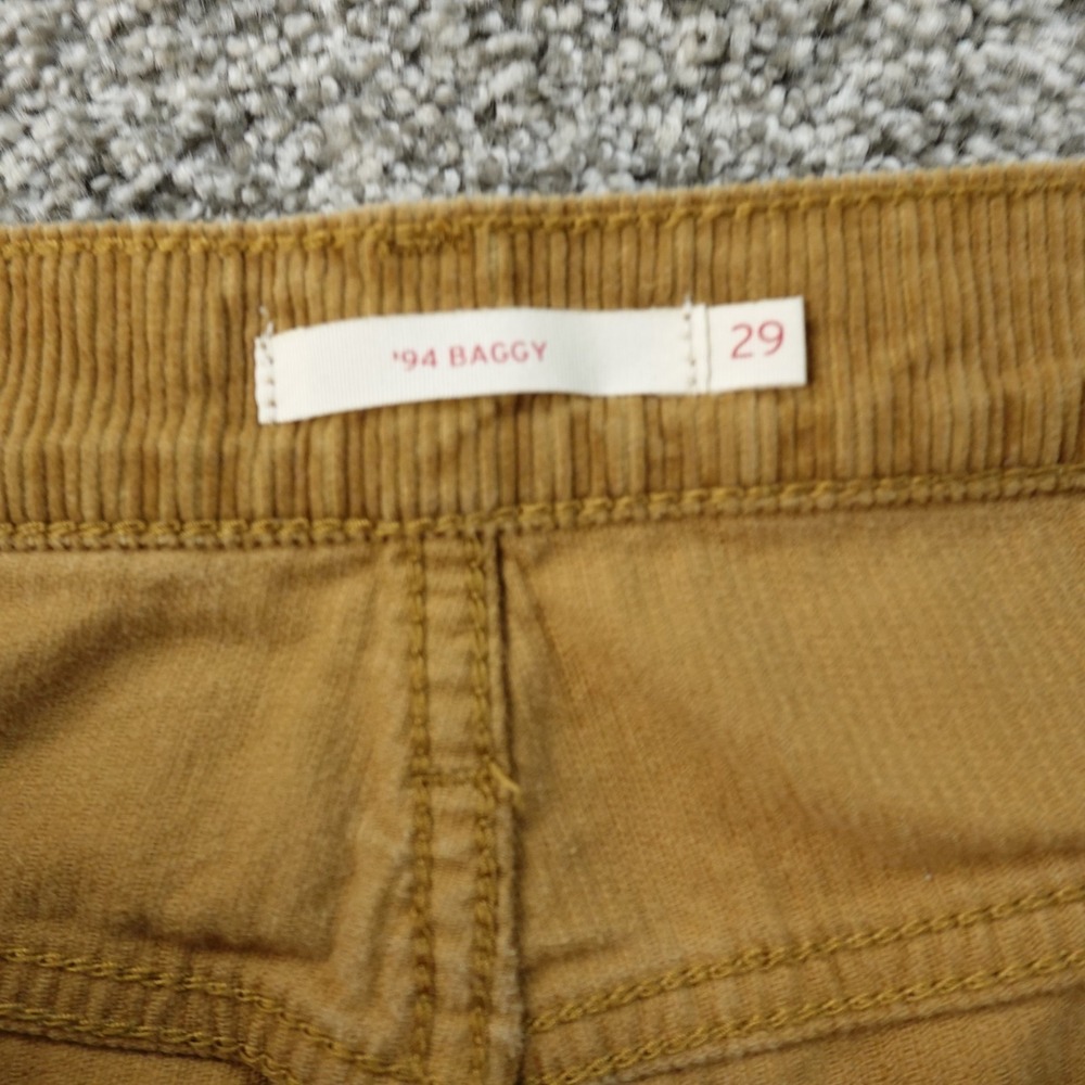 Levis Pants Womens 29 Brown Cord Corduroy High Rise 94 Baggy 5 Pocket Jeans Mom - Picture 6 of 13